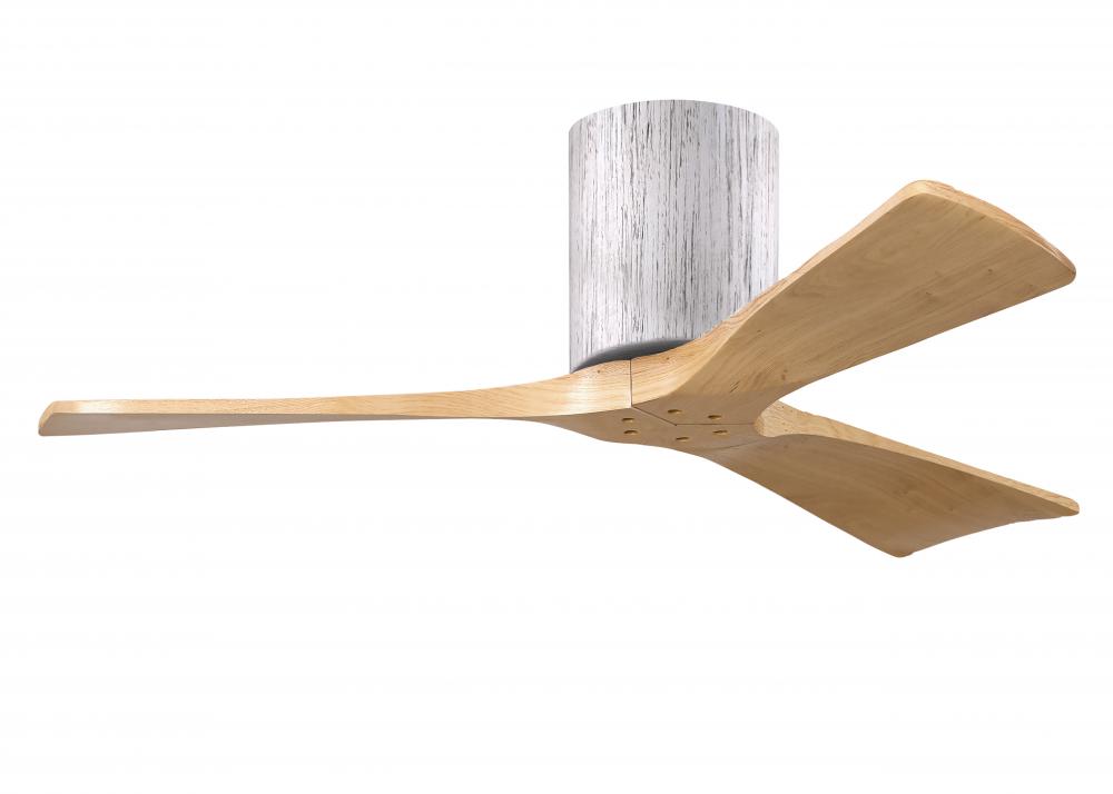 Irene-3H - Three Blade Flush Mount Paddle Fan - 42" - Barn Wood Finish - Light Maple Tone Blades