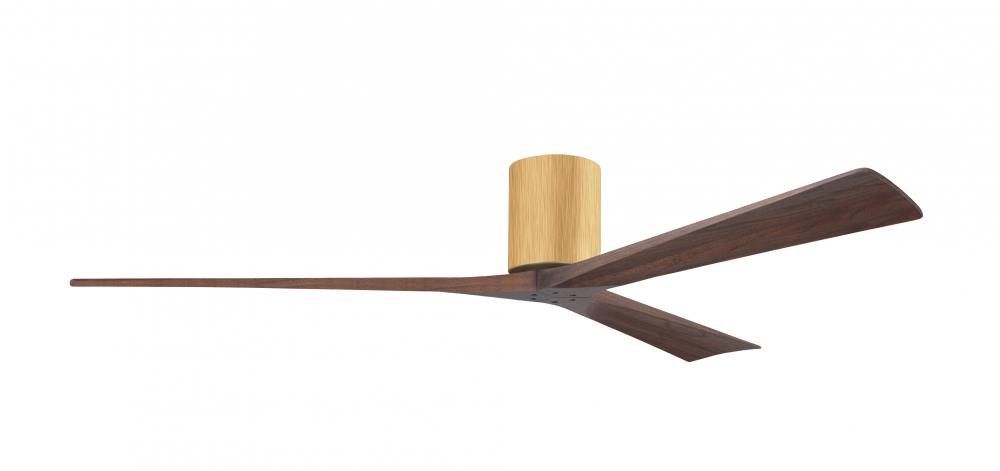 Irene-3H - Three Blade Flush Mount Paddle Fan - 72" - Light Maple Tone Finish