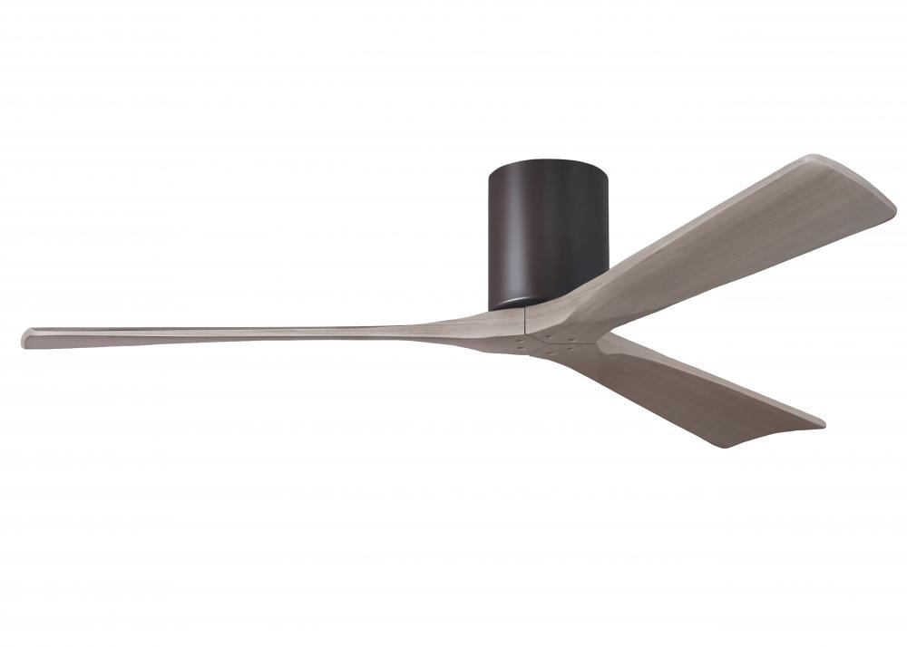 Irene-3H - Three Blade Flush Mount Paddle Fan - 60" -Textured Bronze Finish
