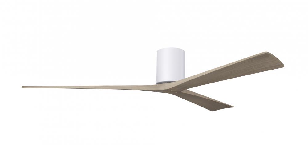 Irene-3H - Three Blade Flush Mount Paddle Fan - 72" - Gloss White Finish - Gray Ash Tone Blades
