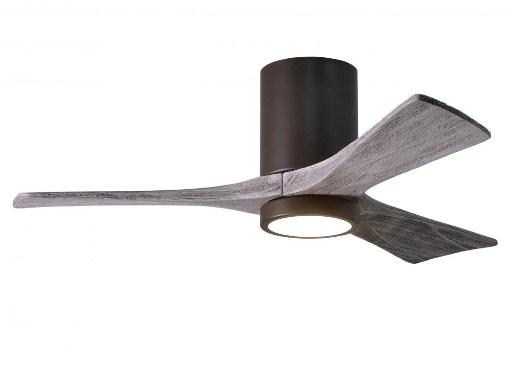 Irene-3HLK-42" Three Blade Flush Mount Paddle Fan-5CCT Integrated LED -Textured Bronze Finish