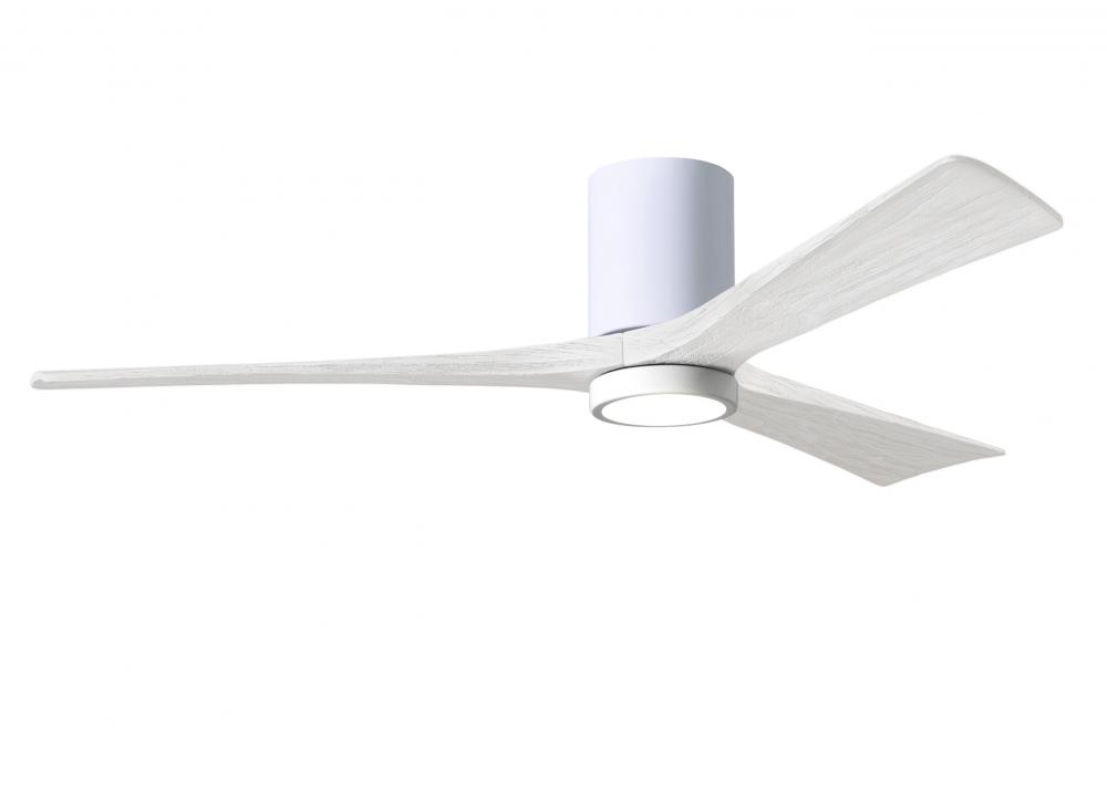 Irene-3HLK - 60" Three Blade Flush Mount Paddle Fan - 5CCT Integrated LED - Gloss White Finish