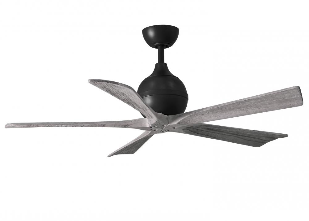 Irene-5 - 52" Five Blade Paddle Fan - Matte Black Finish - Barn Wood Tone Blades