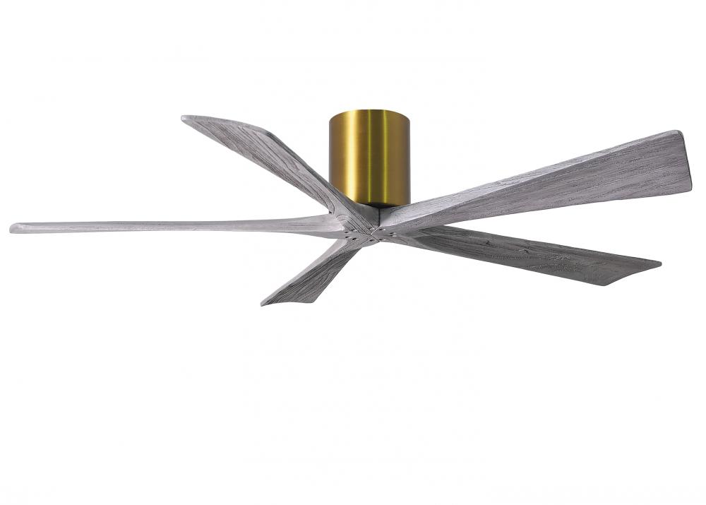 Irene - 5H - Brushed Brass - Barn Wood Tone Blades - 60" Blades
