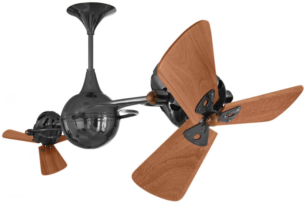 Italo Ventania - Rotational Ceiling Fan - Black Nickel Finish - Mahogany Tone Blades