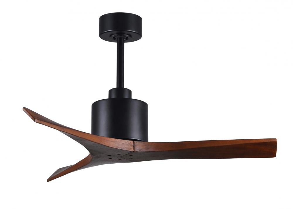 Mollywood - 42" Ceiling Fan - Matte Black Finish - Walnut Tone Blades