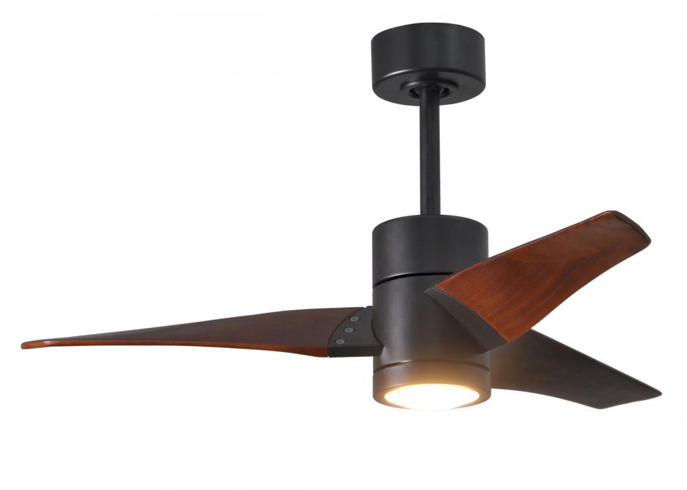 Super Janet - 42" Ceiling Fan - Integrated LED - Matte Black Finish - Walnut Tone Blades