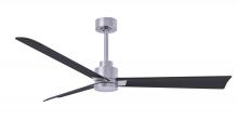 Matthews Fan Company AK-BN-BK-56 - Alessandra - 56" Three Blade Transitional Ceiling Fan - Brushed Nickel Finish - Matte Black Blad