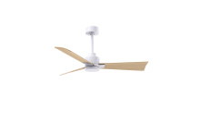 Matthews Fan Company AK-MWH-LM-42 - Alessandra - 42" Three Blade Transitional Ceiling Fan - Matte White Finish - Light Maple Blades