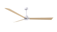 Matthews Fan Company AK-MWH-LM-72 - Alessandra - 72" Three Blade Transitional Ceiling Fan - Matte White Finish - Light Maple Blades