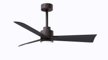 Matthews Fan Company AKLK-TB-BK-42 - Alessandra 3-blade transitional ceiling fan in textured bronze finish with matte black blades. Opt