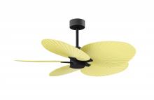 Matthews Fan Company AKTP-BK-YE - Alessandra Tropical - Five Blade Ceiling Fan - Matte Black Finish - Light Yellow Blades