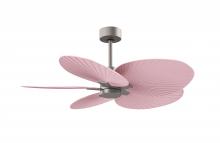 Matthews Fan Company AKTP-BN-PI - Alessandra Tropical - Five Blade Ceiling Fan - Brushed Nickel Finish - Light Pink Blades