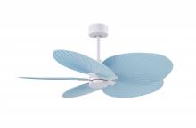 Matthews Fan Company AKTP-MWH-BL - Alessandra Tropical - Matte White - Light Blue Blades - 10" Downrod