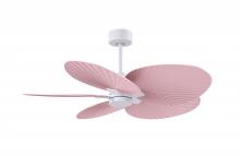 Matthews Fan Company AKTP-MWH-PI - Alessandra Tropical - Matte White - Light Pink Blades - 10" Downrod