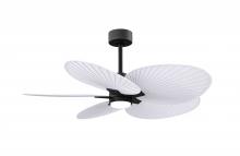 Matthews Fan Company AKTPLK-BK-MWH - Alessandra Tropical - LK - Matte Black - Matte White Blades - 10" Downrod