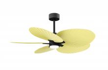 Matthews Fan Company AKTPLK-BK-YE - Alessandra Tropical - LK - Matte Black - Light Yellow Blades - 10" Downrod