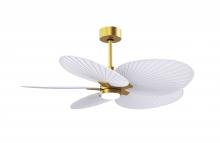 Matthews Fan Company AKTPLK-BRBR-MWH - Alessandra Tropical - LK - Brushed Brass - Matte White Blades - 10" Downrod