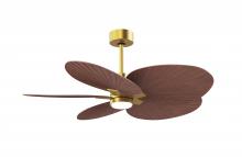 Matthews Fan Company AKTPLK-BRBR-WN - Alessandra Tropical-Five Blade Ceiling Fan-5CCT Integrated LED-Brushed Brass Finish