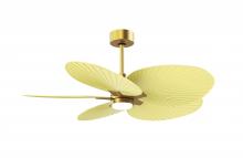 Matthews Fan Company AKTPLK-BRBR-YE - Alessandra Tropical-Five Blade Ceiling Fan-5CCT Integrated LED-Brushed Brass Finish