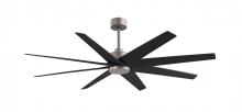 Matthews Fan Company AN-BN-BK-64 - Ariella - Eight Blade Ceiling Fan - Brushed Nickel Finish - Matte Black Blades