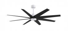 Matthews Fan Company AN-MWH-BK-64 - Ariella - Matte White - Matte Black Blades - 64" Blades - 10" Downrod