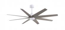 Matthews Fan Company AN-MWH-BN-64 - Ariella 8-blade ceiling fan in Matte White and Brushed Nickel blades