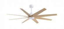 Matthews Fan Company AN-MWH-LM-64 - Ariella 8-blade ceiling fan in Matte White and Light Maple Tone blades