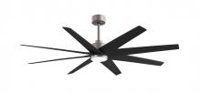 Matthews Fan Company ANLK-BN-BK-64 - Ariella-Eight Blade Ceiling Fan-5CCT Integrated LED-Brushed Nickel Finish-Matte Black Blades