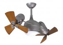 Matthews Fan Company DGLK-BN-WD - Dagny LK - Rotational Ceiling Fan - Integrated LED - Brushed Nickel Finish - Mahogany Tone Blades