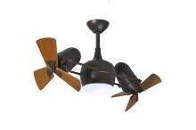 Matthews Fan Company DGLK-TB-WD - Dagny LK - Rotational Ceiling Fan - Integrated LED - Textured Bronze Finish - Mahogany Tone Blades