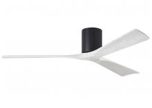 Matthews Fan Company IR3H-BK-MWH-60 - Irene-3H three-blade flush mount paddle fan in Matte Black finish with 60” solid matte white woo