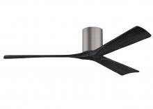 Matthews Fan Company IR3H-BP-BK-60 - Irene-3H three-blade flush mount paddle fan in Brushed Pewter finish with 60” solid matte black