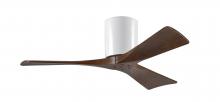 Matthews Fan Company IR3H-WH-WA-42 - Irene-3H - Three Blade Flush Mount Paddle Fan - 42" - Gloss White Finish - Walnut Tone Blades