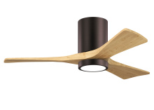 Matthews Fan Company IR3HLK-BB-LM-42 - Irene-3HLK - 42" Three Blade Flush Mount Paddle Fan - 5CCT Integrated LED - Brushed Bronze Finis