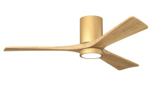 Matthews Fan Company IR3HLK-LM-LM-52 - Irene-3HLK-52" Three Blade Flush Mount Paddle Fan-5CCT Integrated LED -B Light Maple Tone Finish