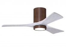 Matthews Fan Company IR3HLK-WN-MWH-42 - Irene-3HLK three-blade flush mount paddle fan in Walnut finish with 42” solid matte white wood b