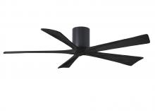 Matthews Fan Company IR5H-BK-BK-60 - Irene-5H - 60" Five Blade Flush Mount Paddle Fan - Matte Black Finish - Matte Black Blades