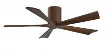 Matthews Fan Company IR5H-WN-WA-52 - Irene-5H five-blade flush mount paddle fan in Walnut finish with 52” solid walnut tone blades. 