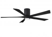 Matthews Fan Company IR5HLK-BK-BK-60 - Irene-5HLK - 60" Five Blade Flush Mount Paddle Fan - 5CCT Integrated LED - Matte Black Finish