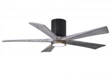 Matthews Fan Company IR5HLK-BK-BW-52 - Irene-5HLK-52" Five Blade Flush Mount Paddle Fan-5CCT Integrated LED-Matte Black Finish