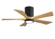 Matthews Fan Company IR5HLK-BK-LM-42 - Irene - 5HLK - 42" Five Blade Flush Mount Paddle Fan - 5CCT Integrated LED - Matte Black Finish