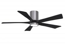 Matthews Fan Company IR5HLK-BP-BK-52 - IR5HLK five-blade flush mount paddle fan in Brushed Pewter finish with 52” Matte Black blades an