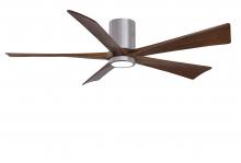 Matthews Fan Company IR5HLK-BP-WA-60 - IR5HLK five-blade flush mount paddle fan in Brushed Pewter finish with 60” Solid Walnut blades a