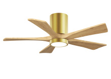 Matthews Fan Company IR5HLK-BRBR-LM-42 - Irene - 5HLK - 42" Five Blade Flush Mount Paddle Fan - 5CCT Integrated LED - Brushed Brass Finis