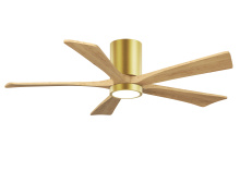 Matthews Fan Company IR5HLK-BRBR-LM-52 - Irene - 5HLK - 52" Five Blade Flush Mount Paddle Fan - 5CCT Integrated LED - Brushed Brass Finis