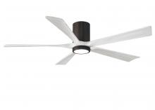 Matthews Fan Company IR5HLK-TB-MWH-60 - Irene-5HLK - 60" Five Blade Flush Mount Paddle Fan - 5CCT Integrated LED - Textured Bronze Finis