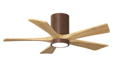 Matthews Fan Company IR5HLK-WN-LM-42 - Irene - 5HLK - 42" Five Blade Flush Mount Paddle Fan - 5CCT Integrated LED - Walnut Tone Finish
