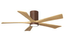 Matthews Fan Company IR5HLK-WN-LM-52 - Irene-5HLK-52" Five Blade Flush Mount Paddle Fan-5CCT Integrated LED-Gloss Walnut Tone Finish
