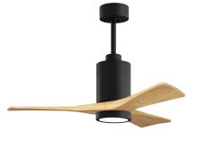 Matthews Fan Company PA3-BK-LM-42 - Patricia - 3 - 42" Three Blade Ceiling Fan - 5CCT Integrated LED - Matte Black Finish